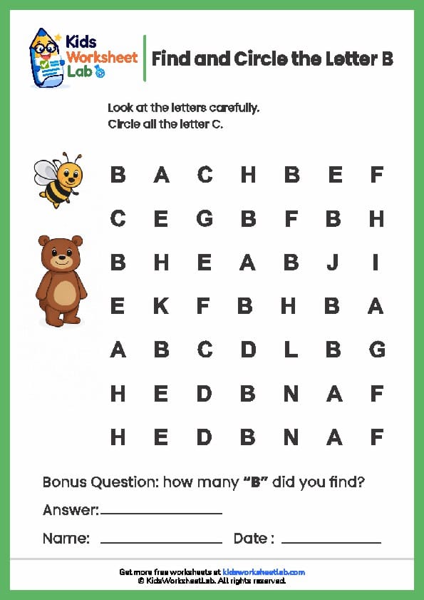 find the letters b