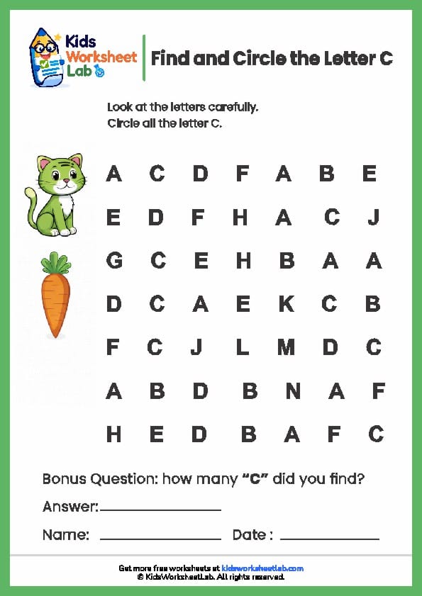 find the letters c