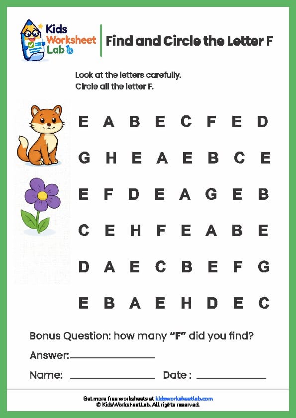 find the letters f
