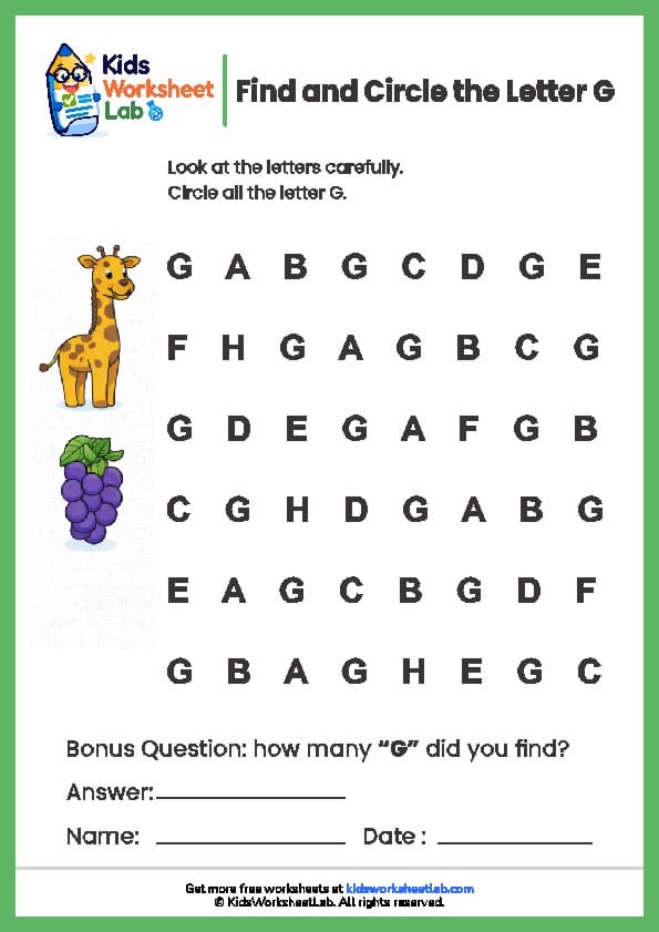 find the letters g