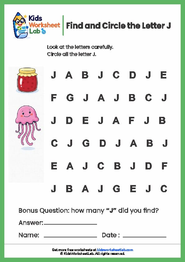 find the letters j