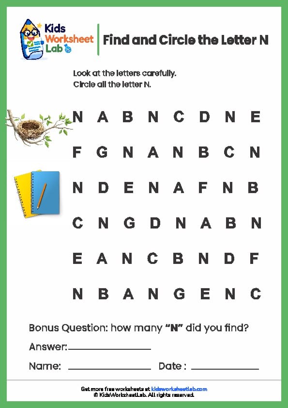 find the letters n