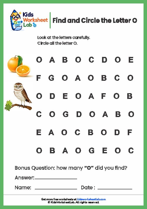 find the letters o