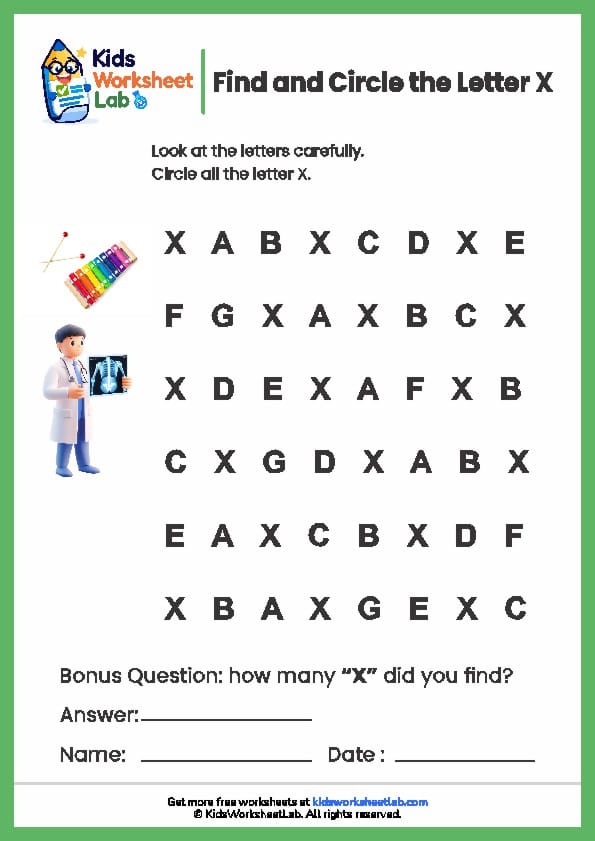 find the letters x