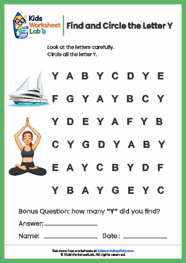 find the letters y