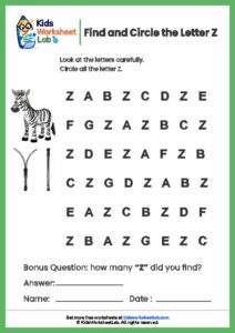 Find the Letter Z