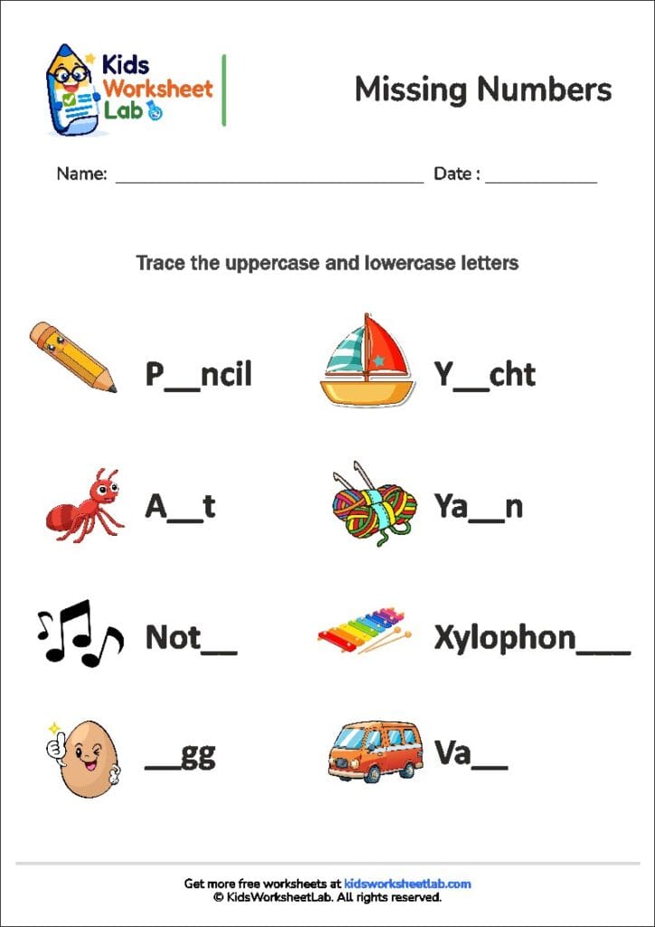 missing letters 1