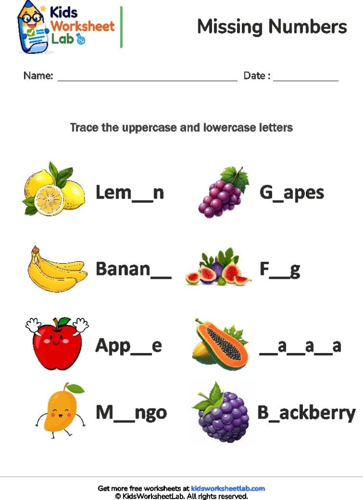 missing letters 8