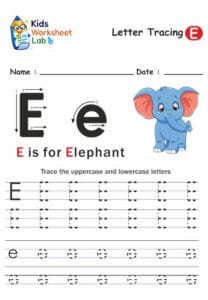 Tracing the Letter E