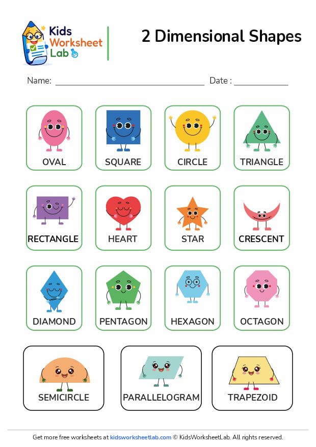 2d shapes worksheet