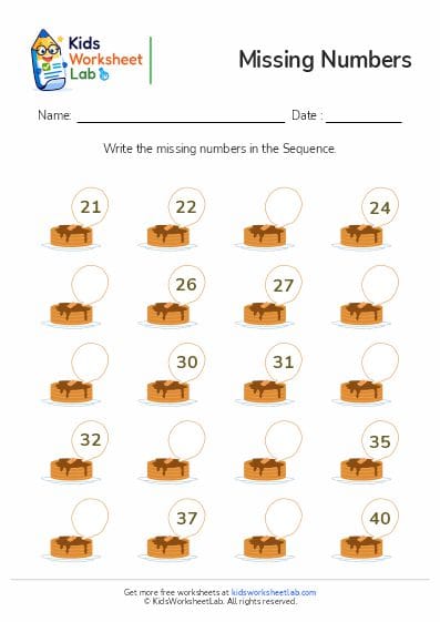 cake missing numbers 21to 40