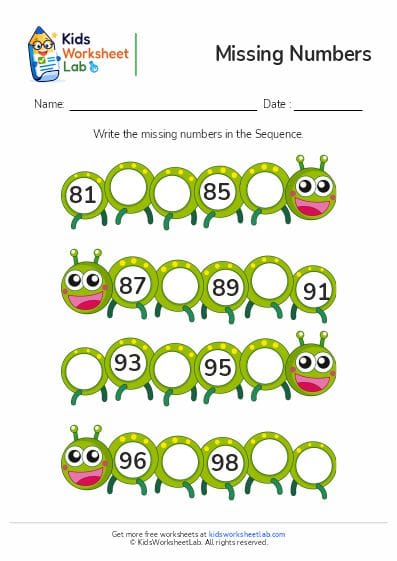 cetarpillar missing numbers 81to 100