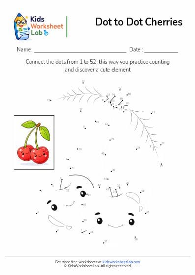 cherries dot to dot worksheet