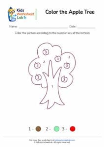 Color the Apple Tree Worksheet