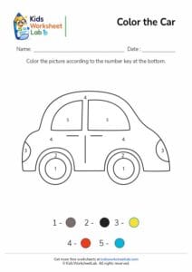 Color the Car Worksheet
