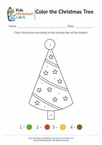 Color the Christmas Tree Worksheet
