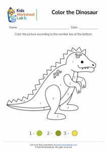 Color the Dinosaur Worksheet