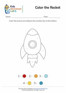 Color the Rocket Worksheet
