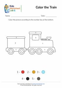 Color the Train Worksheet