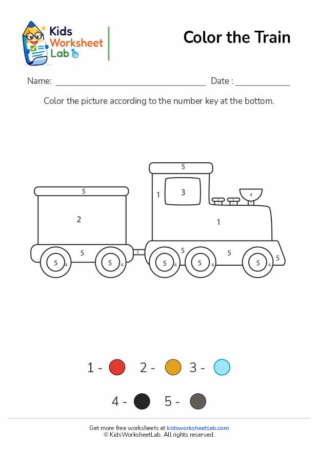 color the train