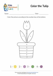 Color the Tulip Worksheet