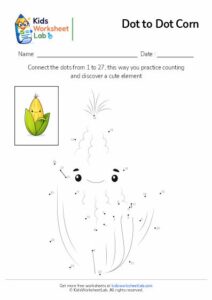 Corn Dot To Dot Worksheet
