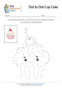 Cup cake Dot To Dot Worksheet