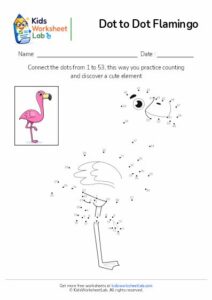 Flamingo Dot To Dot Worksheet