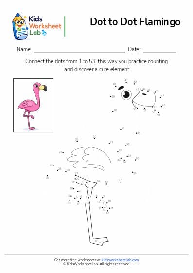 flamingo dot to dot worksheet