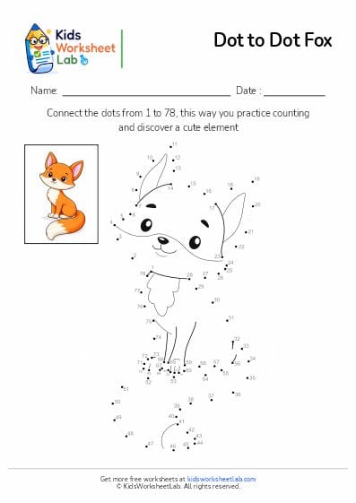fox dot to dot worksheet