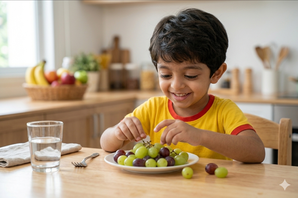 Fruit Maths Snack Time activity for kindergarten kids