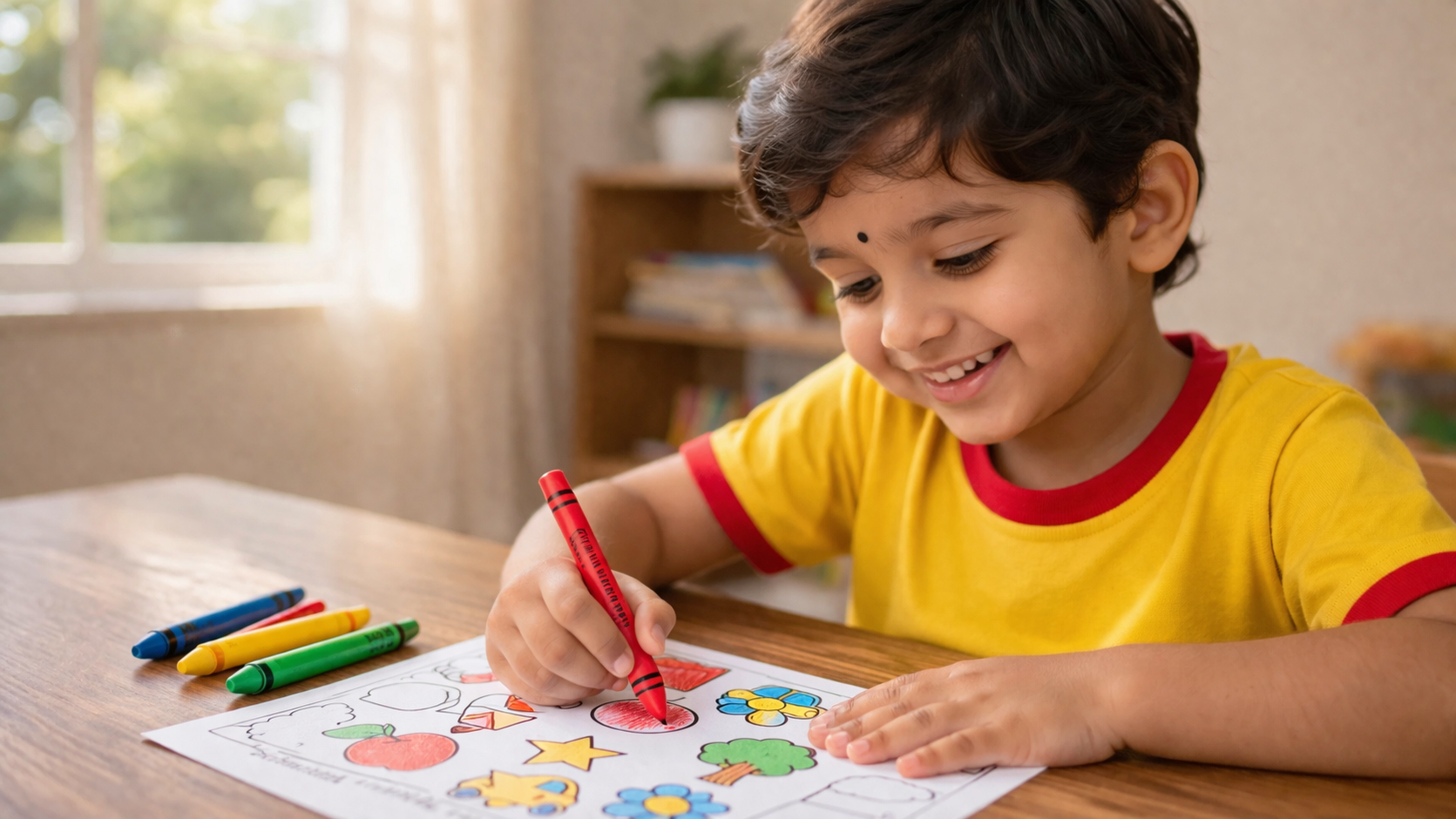 Child completing a Find the Letters worksheet