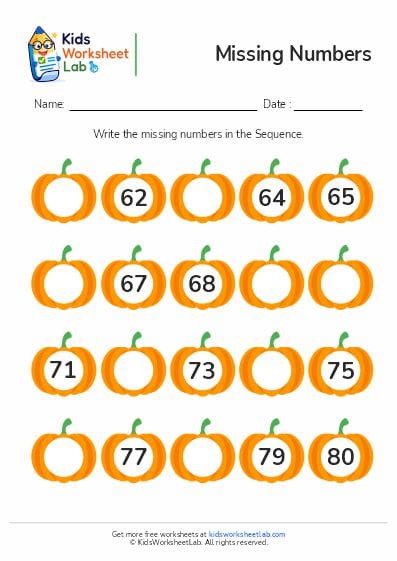 pumpkin missing numbers 61to 80