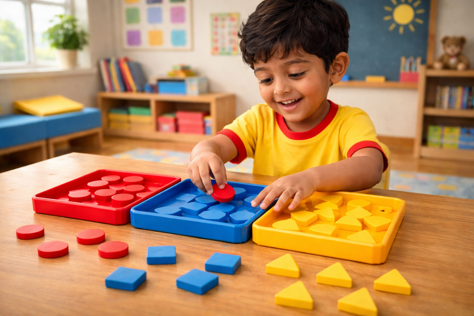 Shape Sorting Activity for kindergarten kids