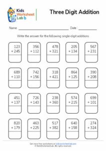 Three Digit Addition