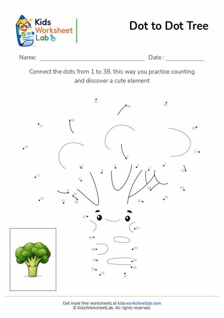 tree dot to dot worksheet