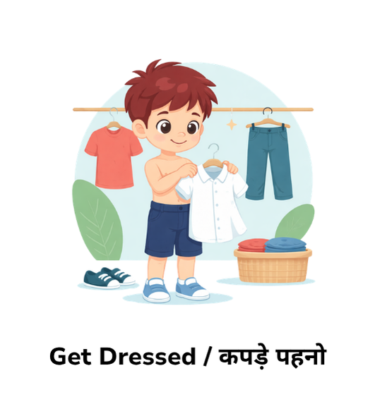 Get dressed visual card for autistic child routine