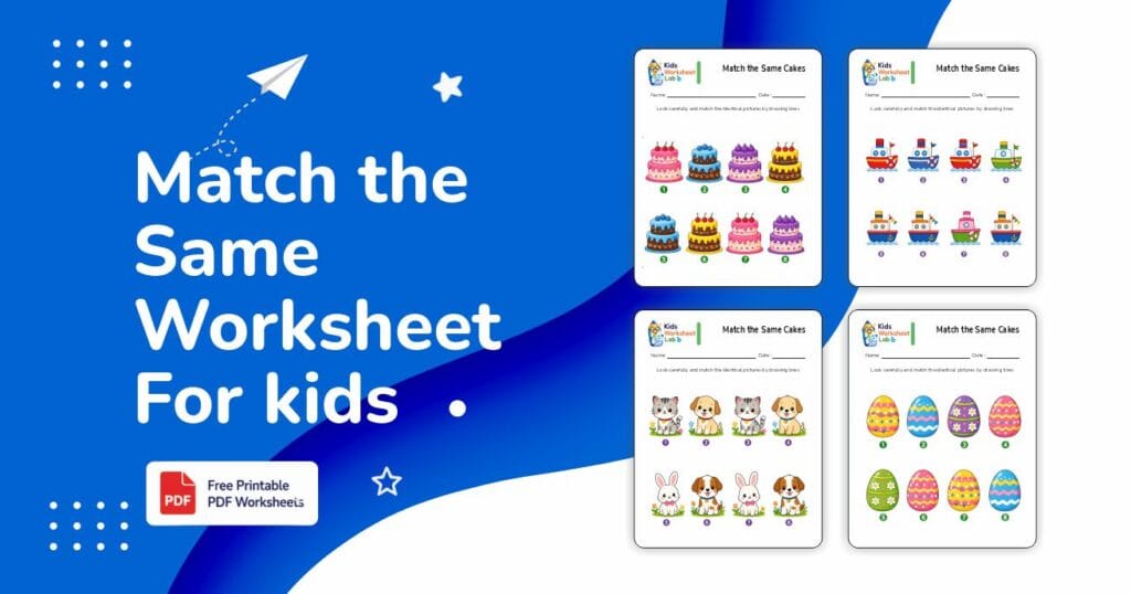 Free printable match the same worksheets for kids with fun matching activities for preschool and kindergarten