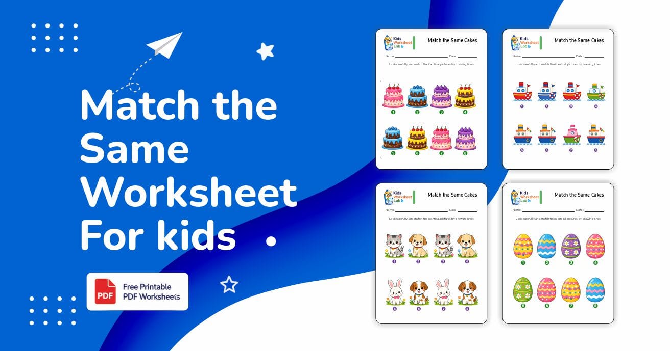 Free printable match the same worksheets for kids with fun matching activities for preschool and kindergarten