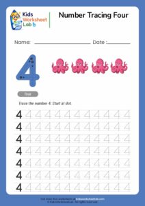 Number Tracing Four