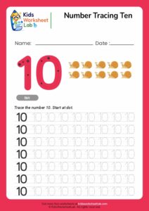Number Tracing Ten