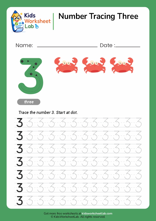 practice the number three