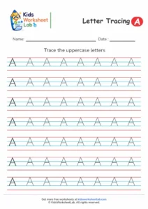 Tracing the Letter A — 4 Line