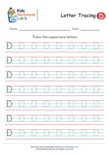 Tracing the Letter D — 4 Line