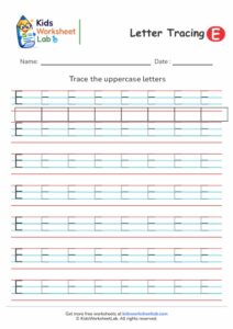 Tracing the Letter E — 4 Line