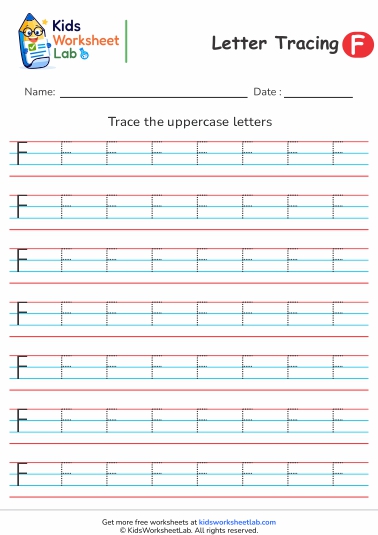 4line letter f uppercase tracing