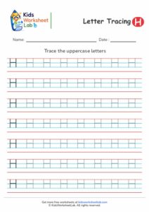 Tracing the Letter H — 4 Line