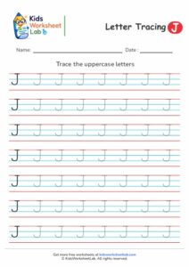 Tracing the Letter J — 4 Line
