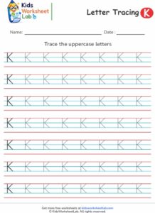 Tracing the Letter K — 4 Line