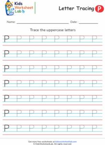 Tracing the Letter P — 4 Line